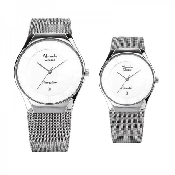 Alexandre Christie AC 8331 Silver White Couple